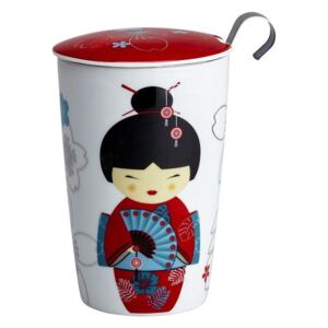 Kubek z zaparzaczem Little Geisha Red EIGENART, 15,5x9,5 cm