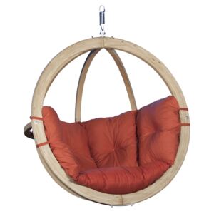 Fotel hamakowy drewniany, Czerwony Swing Chair Single