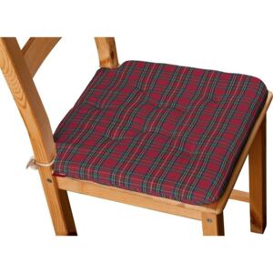 Bristol Siedzisko Olek na krzesło, czerwony, zielony, krata, 42x41x3,5 cm
