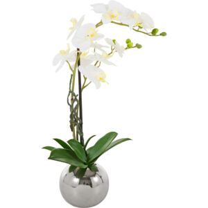 Dekoracyjna biała orchidea 60 cm, sztuczna