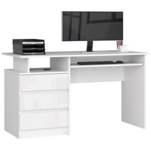 Białe biurko nowoczesne połysk - Flarin 3X