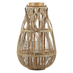 Lampion dekoracyjny jasny bambusowy 56 cm ozdoba latarenka na świeczkę TONGA Beliani