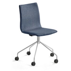 Krzesło konferencyjne OTTAWA, na kółkach, tkanina, niebieski, biały