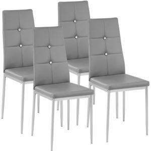 Zestaw 4 stylowych krzeseł szary