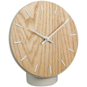 Drewniany zegar stołowy z ceramiczną podstawą Le Studio Hygge