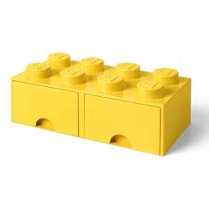 Pojemnik z szufladami LEGO 8 żółty ROOM COPENHAGEN