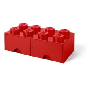 Pojemnik z szufladami LEGO 8 czerwony ROOM COPENHAGEN
