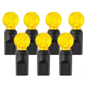 Lampki choinkowe 50 LED, wodoodporne IP67, żółte CALIFORNIA, model G12, kabel czarny - żółty