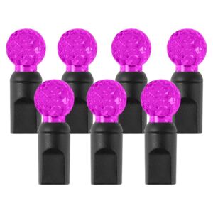 Lampki choinkowe 50 LED, wodoodporne IP67, różowe FLORIDA, model G12, kabel czarny - różowy