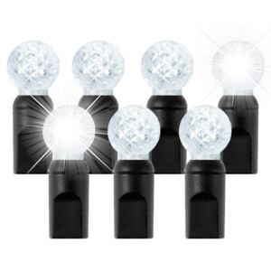 Lampki choinkowe 50 LED, wodoodporne IP67, efekt FLASH, zimne białe ALASKA, model G12, kabel czarny - zimny biały