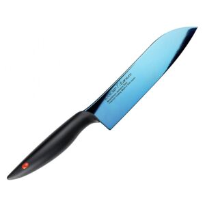 KASUMI Nóż Santoku kuty Titanium dł. 18 cm, niebieski