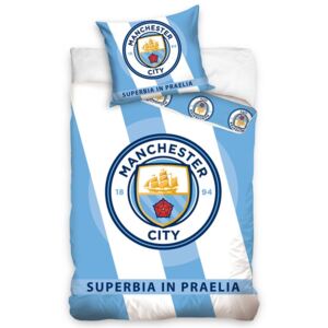 Pościel bawełniana Manchester City Superbia In Praelia, 140 x 200 cm, 70 x 80 cm