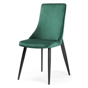 Zielone krzesło na czarnej lub dębowej nodze Eliza