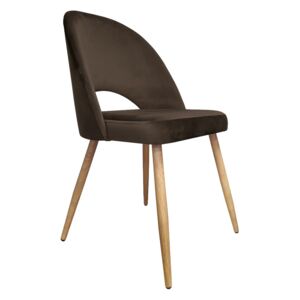 Krzesło ISKAR 2 VELVET brązowe/dąb ☞ Kupuj w Sprawdzonych i wysoko Ocenianych sklepach