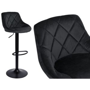 Krzesło barowe CYDRO BLACK VELVET aksamitne czarne