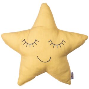 Żółta poduszka dziecięca z domieszką bawełny Apolena Pillow Toy Star, 35x35 cm