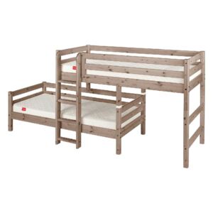 Brązowe dziecięce łóżko piętrowe z drewna sosnowego Flexa Classic