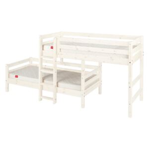 Białe dziecięce łóżko piętrowe z drewna sosnowego Flexa Classic