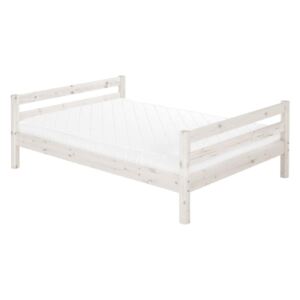 Białe łóżko dwuosobowe z drewna sosnowego Flexa Classic, 140x200 cm