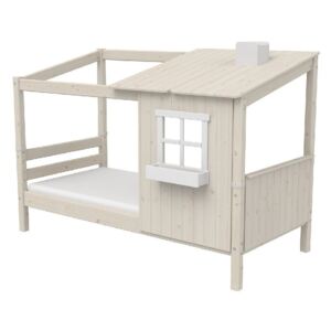 Białe łóżka w kształcie domu z drewna sosnowego Flexa Classic Tree House, 90x200 cm