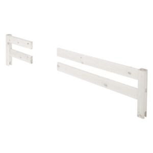 Biała przerywana barierka z drewna sosnowego do łóżka Flexa Classic, dł. 197 cm