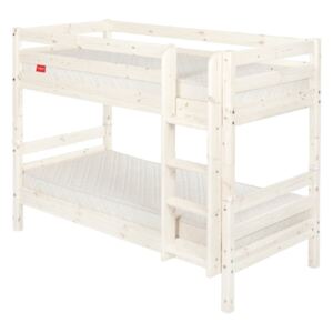 Białe dziecięce łóżko piętrowe z drewna sosnowego Flexa Classic, 90x200 cm