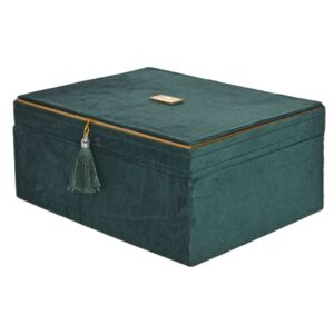 Zielona szkatułka na biżuterię Aksamen