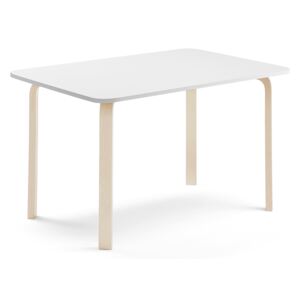 Stół ELTON, 1400x700x710 mm, biały laminat, brzoza
