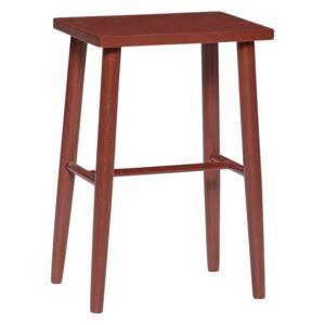 Czerwony hoker z drewna z drewna dębowego Hübsch Oak Bar stool, wys. 52 cm