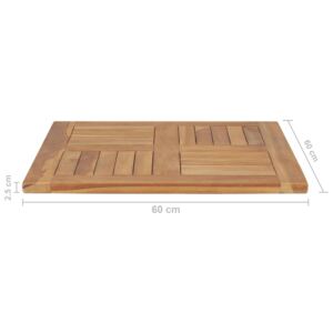 Blat stołu, lite drewno tekowe, 60x60x2,5 cm