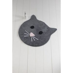 Antracytowy dywanik łazienkowy Cat, ⌀ 90 cm