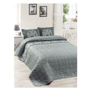Zestaw bawełnianej narzuty na łóżko i 2 poszewek na poduszki Lesso Cara, 200x220 cm