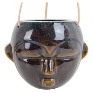 Ciemnobrązowa wisząca doniczka PT LIVING Mask, wys. 15,2 cm