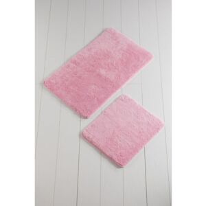 Komplet 2 różowych dywaników łazienkowych Color of Candy Pink
