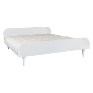 Łóżko dwuosobowe z drewna sosnowego z materacem Karup Design Twist Comfort Mat White/Natural, 180x200 cm