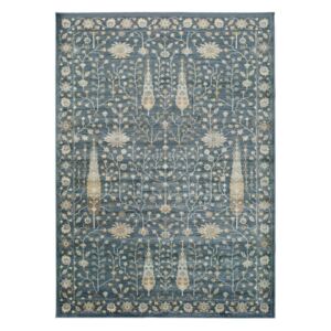 Niebieski dywan z wiskozy Universal Vintage Flowers, 120x170 cm