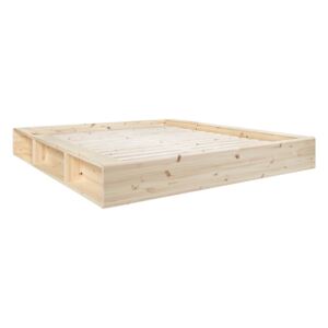 Łóżko dwuosobowe z litego drewna ze schowkiem Karup Design Ziggy, 180x200 cm