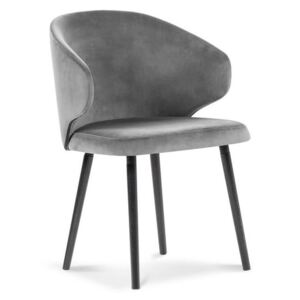 Szare krzesło z aksamitnym obiciem Windsor & Co Sofas Nemesis