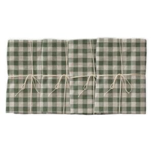 Zestaw 4 serwetek tekstylnych z domieszką lnu Linen Couture Green Vichy, 43x43 cm