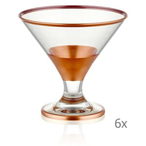 Zestaw 6 kieliszków do koktajli/drinków Mia Glam Bronze, 225 ml