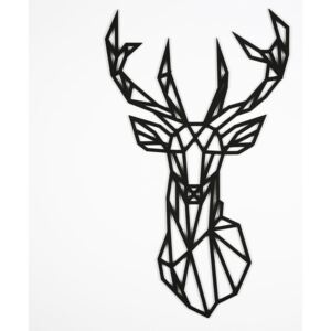 Czarna dekoracja ścienna Deer, 39x65 cm