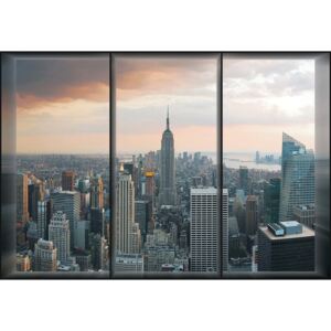 New York Skyline Window View Fototapeta, Tapeta, (254 x 184 cm)