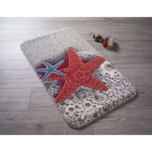 Czerwony dywanik łazienkowy we wzory Confetti Bathmats Starfish, 80x140 cm