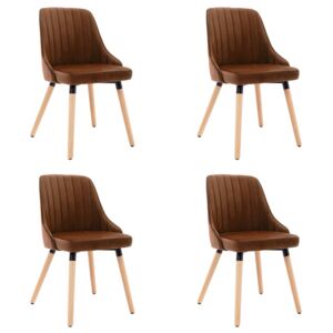 Krzesła stołowe, 4 szt., brązowe, aksamitne