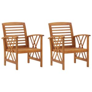 Krzesła ogrodowe, 2 szt., lite drewno akacjowe