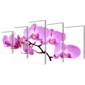Zestaw obrazów Canvas 100 x 50 cm Orchidea