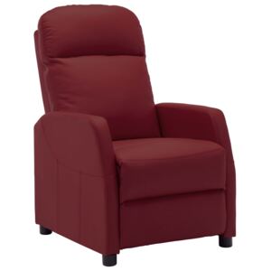 Fotel rozkładany, winna czerwień, sztuczna skóra