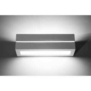 Sollux Lampa Kinkiet ceramiczny VEGA LINE SL.0231 Biała Lampa Ścienna Oprawa E27 LED Minimalistyczne Oświetlenie