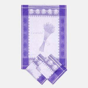 KOMPLET 3 żakardowych ścierek kuchennych Lawenda fioletowy 50x70 cm