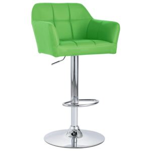 Krzesło barowe z podłokietnikami, zielone, sztuczna skóra